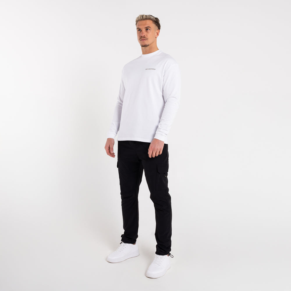 Stach Long Sleeve T-Shirt - White/Khaki